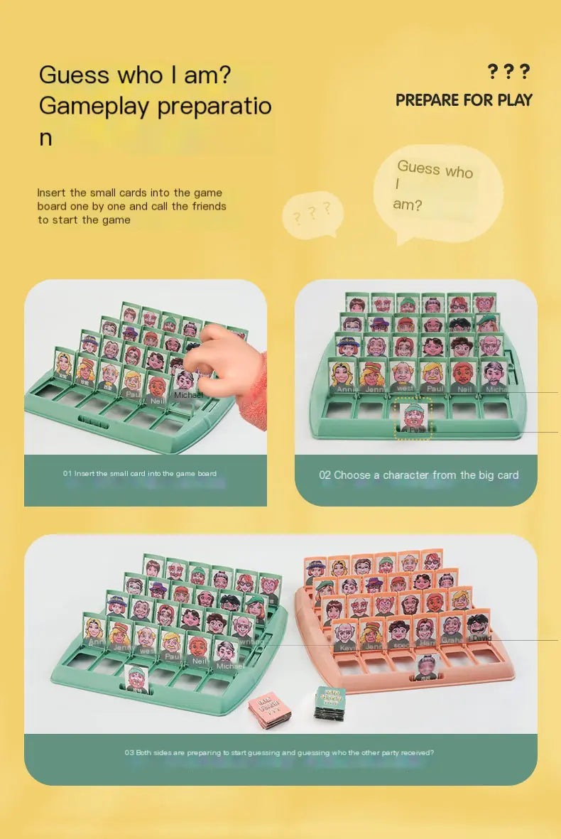 خمن من؟ لعبة بطاقات منطقية