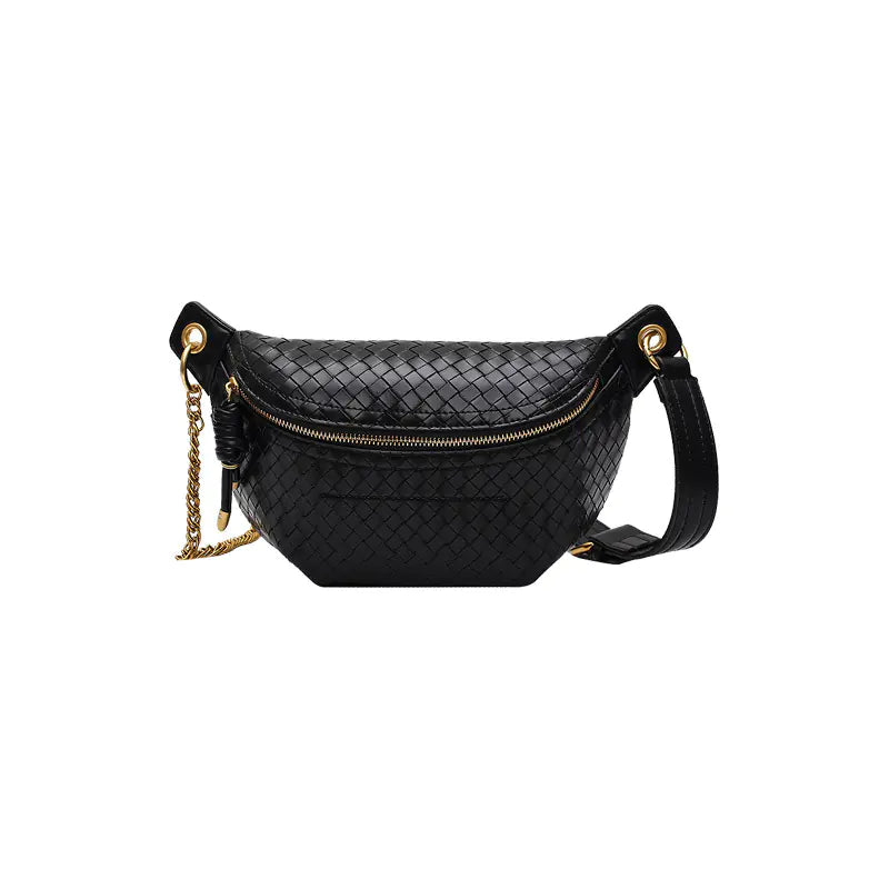 Bolso de cintura de cuero y bandolera de lujo para mujer