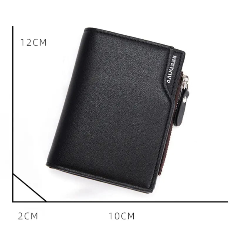 Vintage Zipper cartera de los hombres con bolsillo de la moneda y titular de la tarjeta