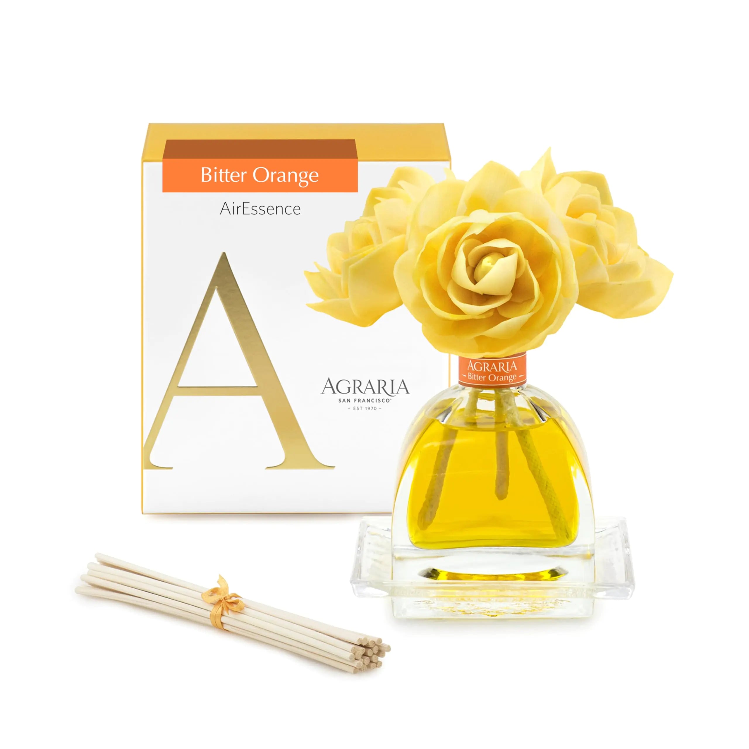 Set Difusor de flores y cañas Agraria PetiteEssence Difusor de aroma botánico artesanal de 1,7 oz / 48.19 gr para difusor de aceite perfumado en casa
