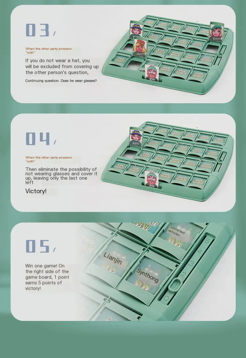 خمن من؟ لعبة بطاقات منطقية