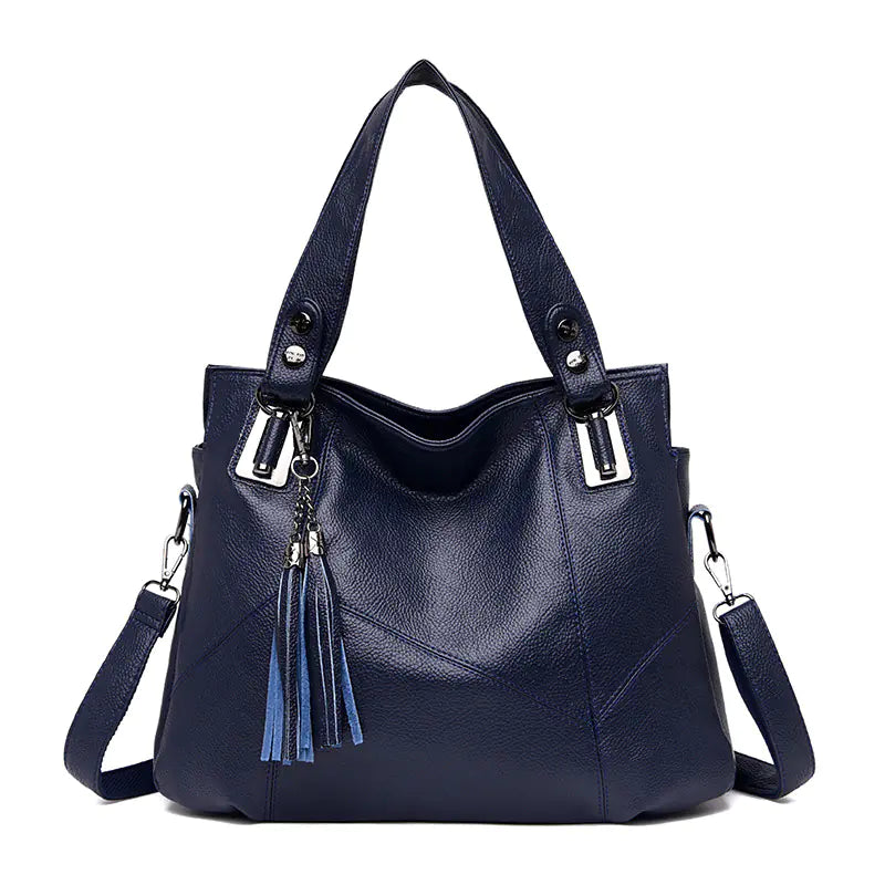 Bolso de hombro grande de cuero suave de moda para mujeres
