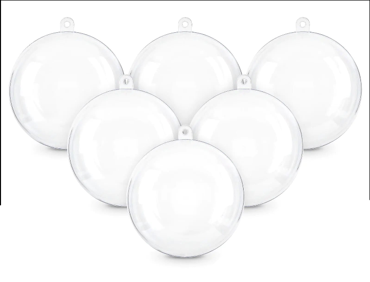 20 piezas de bolas de Navidad transparentes rellenable de plástico.
