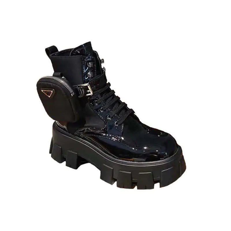 Botas Martin de cuero retro de suela gruesa