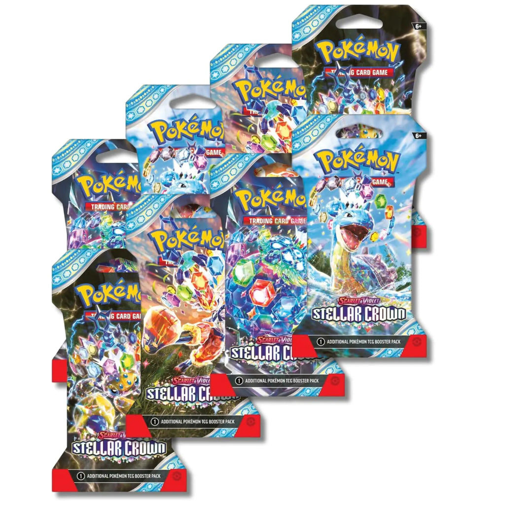 8 sobres de potenciadores (80 cartas) De la serie Scarlet & Violet Stellar Crown de Pokemón