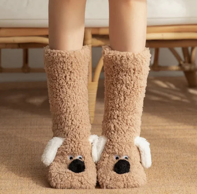 Calcetines de peluche para perro de mujer