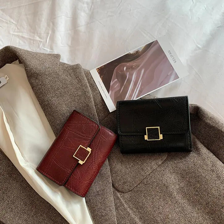 محفظة صغيرة أنيقة للنساء - حامل بطاقات بتصميم كلاسيكي