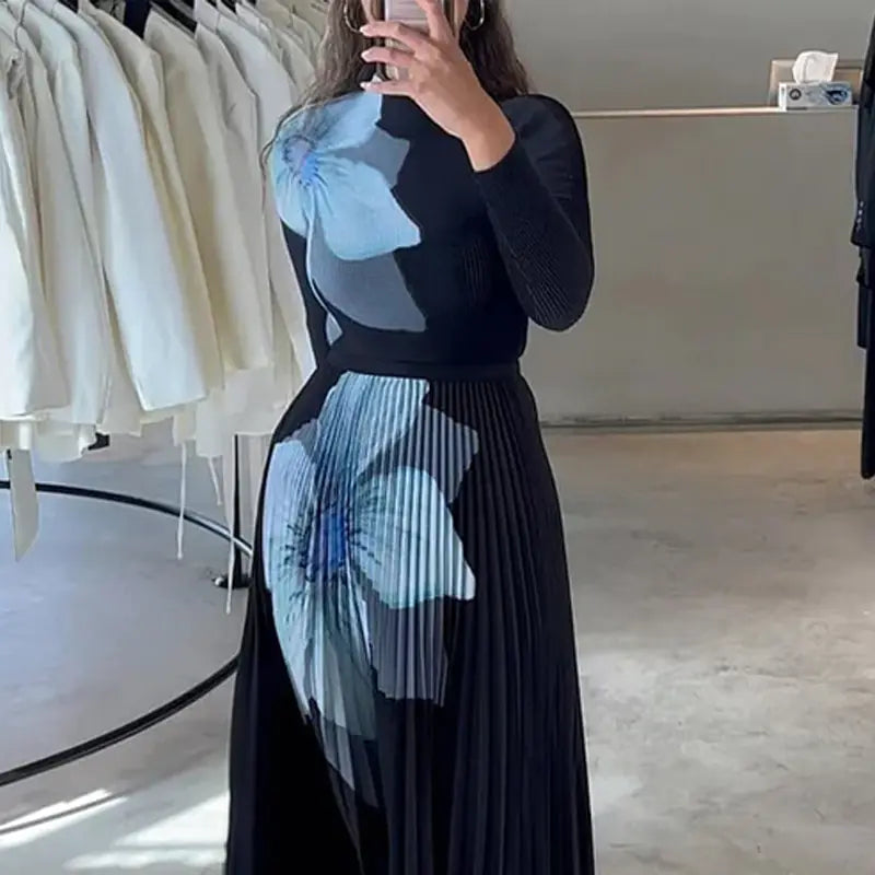 فستان أنيق مطوي للنساء بخصر ضيق