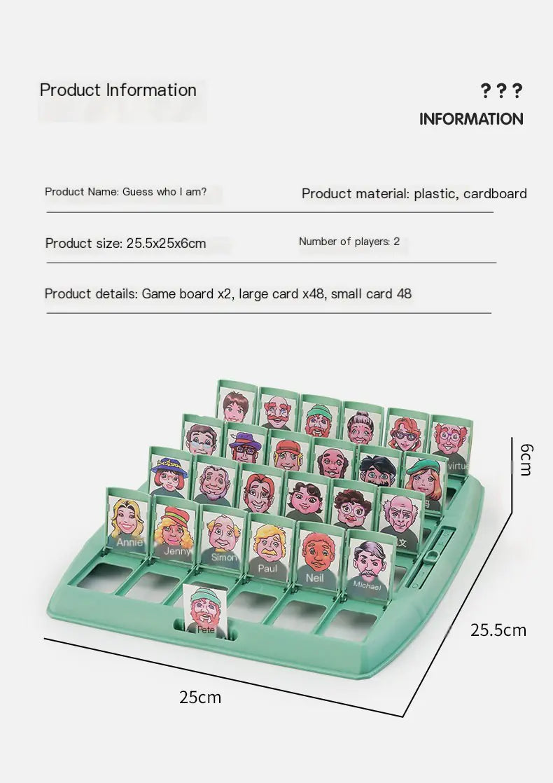 خمن من؟ لعبة بطاقات منطقية