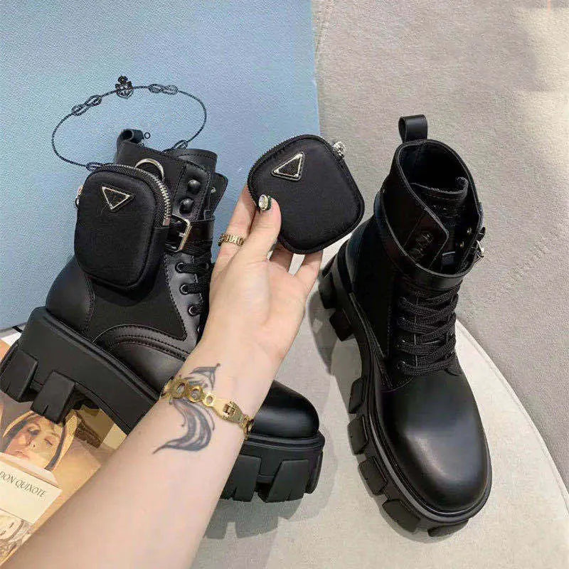 Botas Martin de cuero retro de suela gruesa