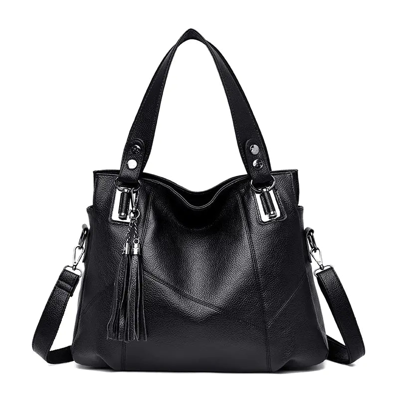 Bolso de hombro grande de cuero suave de moda para mujeres
