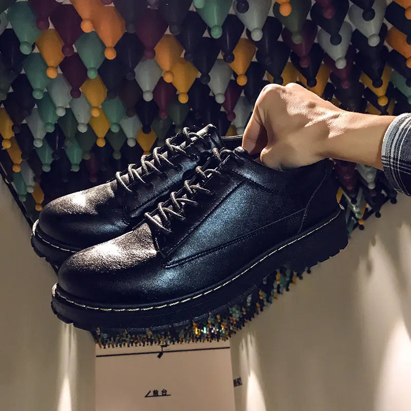 أحذية جلدية لامعة كاجوال للرجال