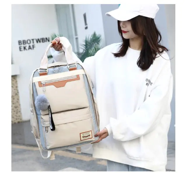 Mochila impermeable de tela Oxford para estudiantes (14 pulgadas / 35.56 centímetros)