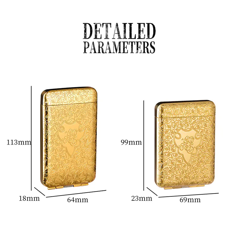 Estuche vintage de lujo grabado para cigarrillos 16/20