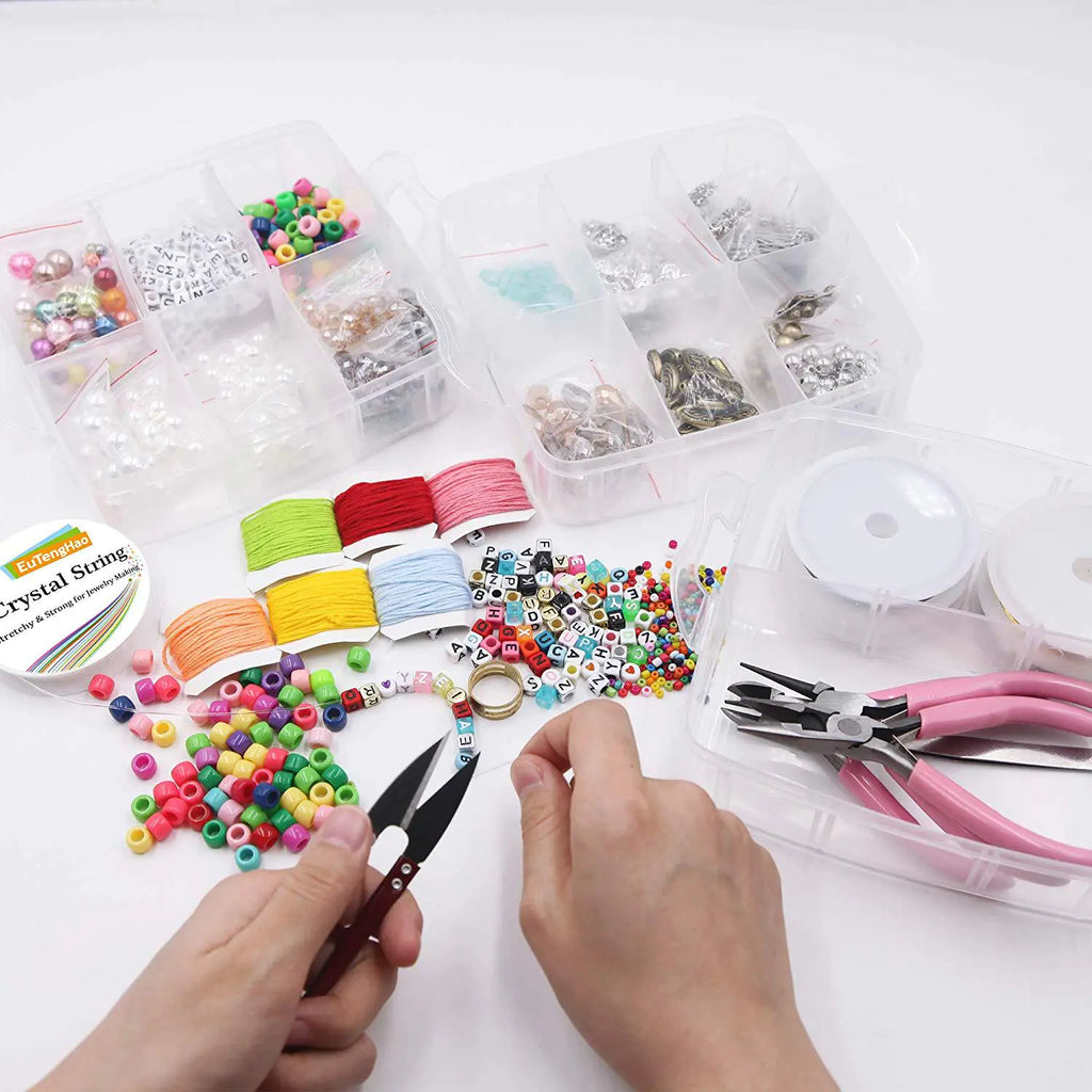 Kit de fabricación de joyería con 1171 piezas de cuentas y herramientas