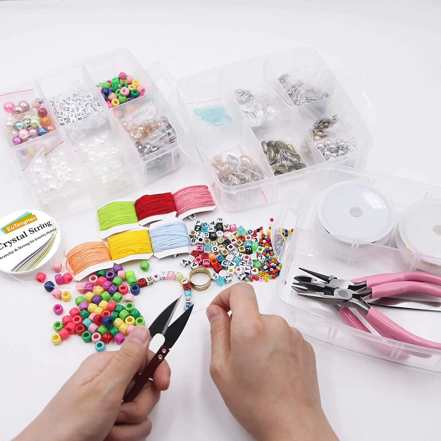 Kit de fabricación de joyería con 1171 piezas de cuentas y herramientas