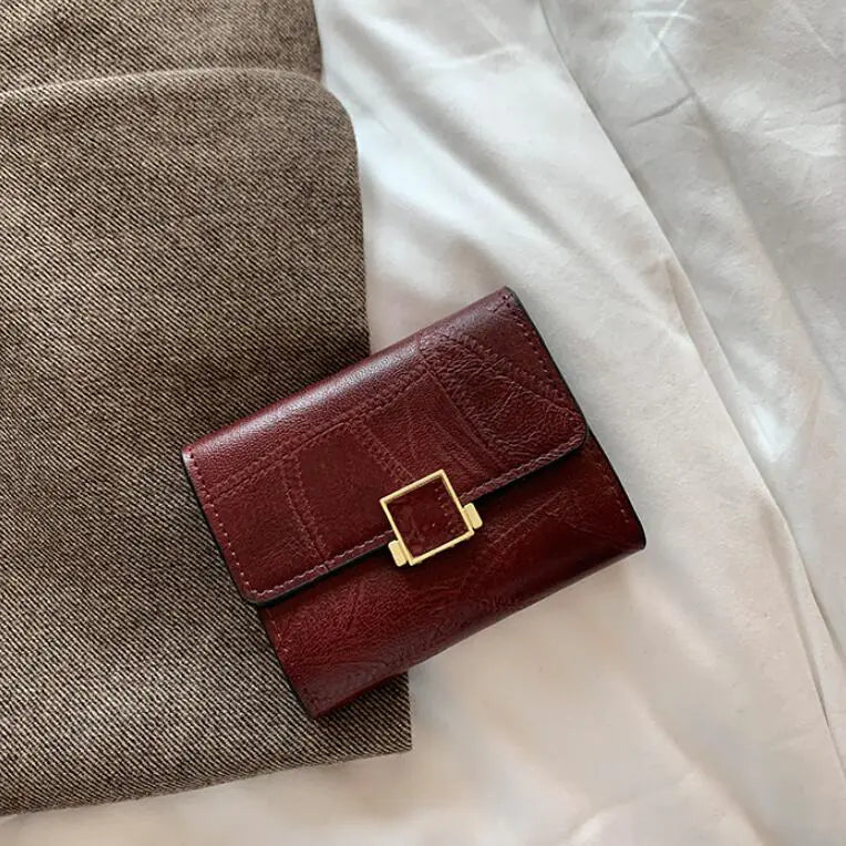 محفظة صغيرة أنيقة للنساء - حامل بطاقات بتصميم كلاسيكي