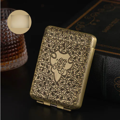 Estuche vintage de lujo grabado para cigarrillos 16/20