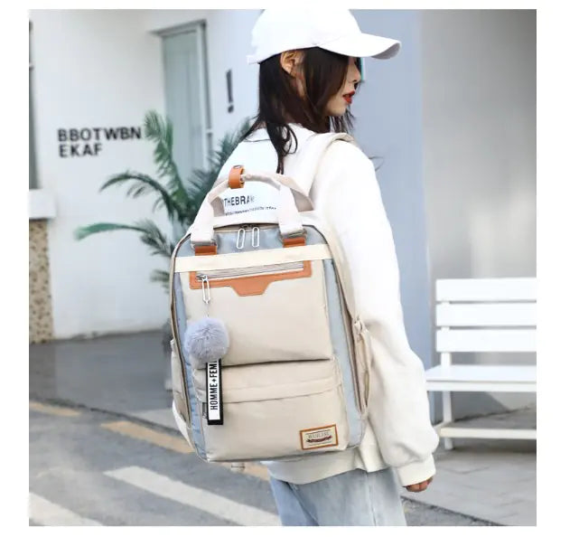 Mochila impermeable de tela Oxford para estudiantes (14 pulgadas / 35.56 centímetros)