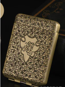 Estuche vintage de lujo grabado para cigarrillos 16/20
