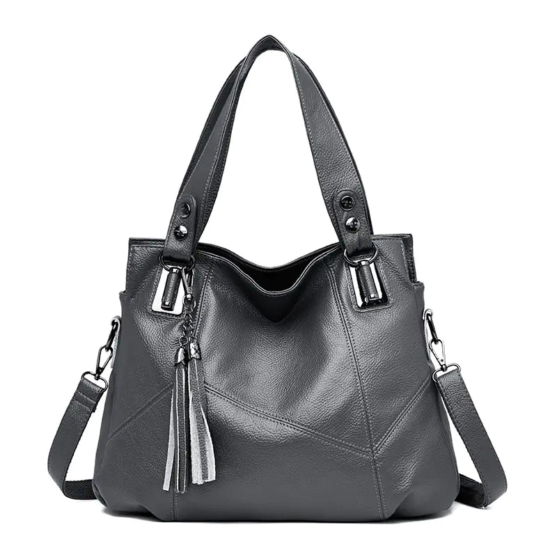 Bolso de hombro grande de cuero suave de moda para mujeres
